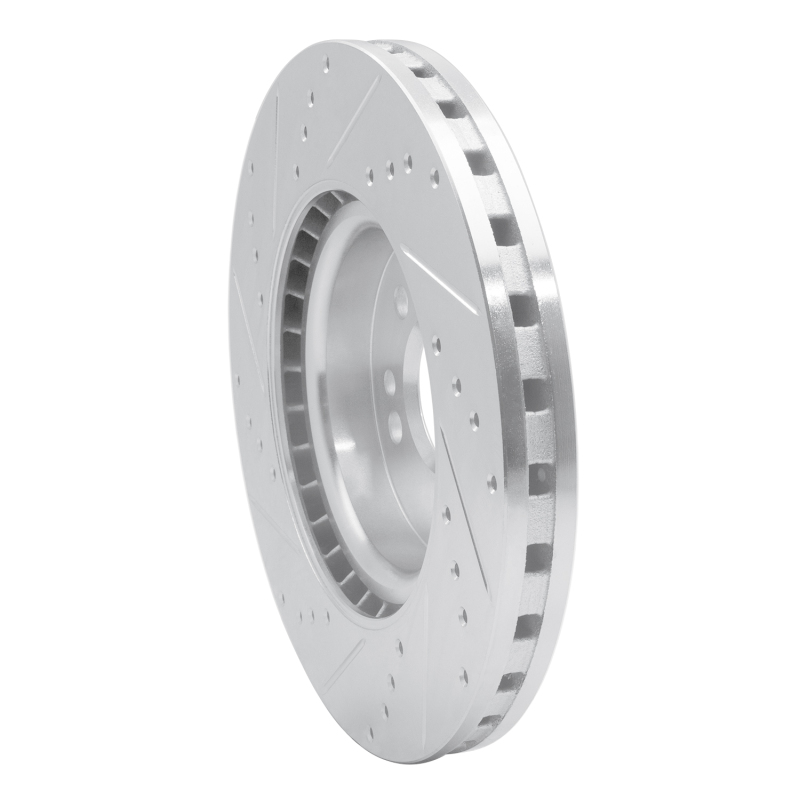 Mercedes-Benz ML250 Brake Rotor (1) - Front Right - R1 Concepts - Drilled & Slotted - Silver - `12-`18